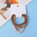 Coffee color oval buckle rubber band 3pc