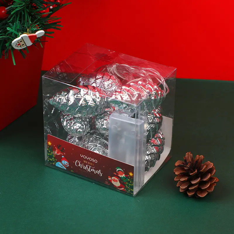 Silver pine cone 010 (2pcs AA battery st