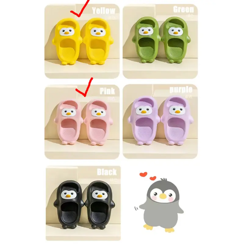 Little penguin children's slippers with 