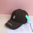 Korean style letter R baseball cap-grey