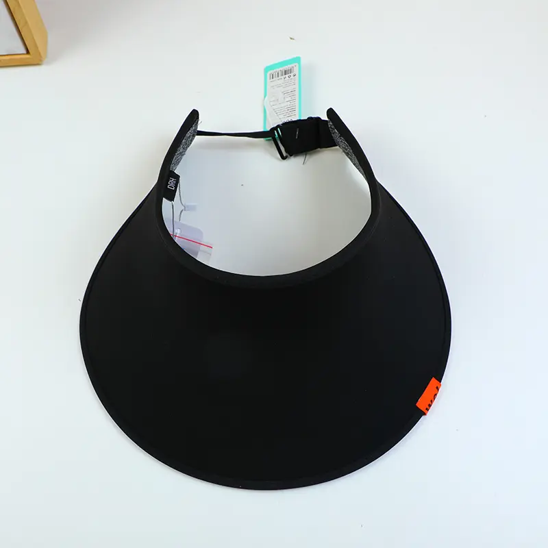 Adult visor cap with orange logo-black