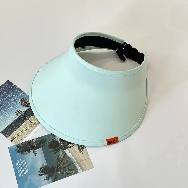 Adult visor cap with orange logo-blue