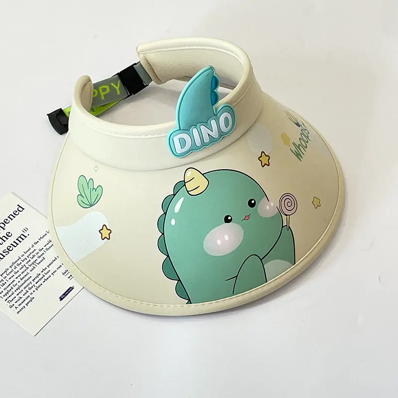 Cute dinosaur children's visor cap-beige