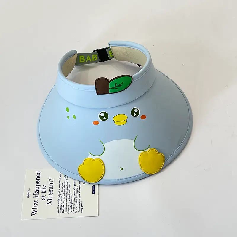 Cute chicken children's visor cap-blue