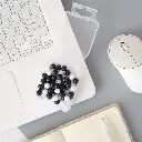 Boxed 9MM black and white ball studs - 6