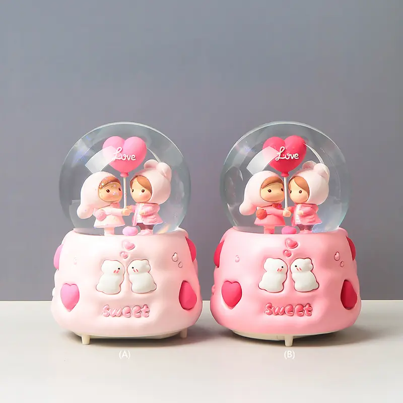 Hand in hand lovers automatic snow spray