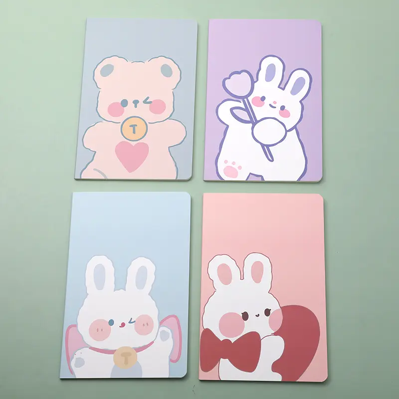 Horizontal line cute rabbit suture noteb