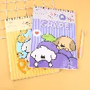 Colourful fruity papi dog sketch book A4