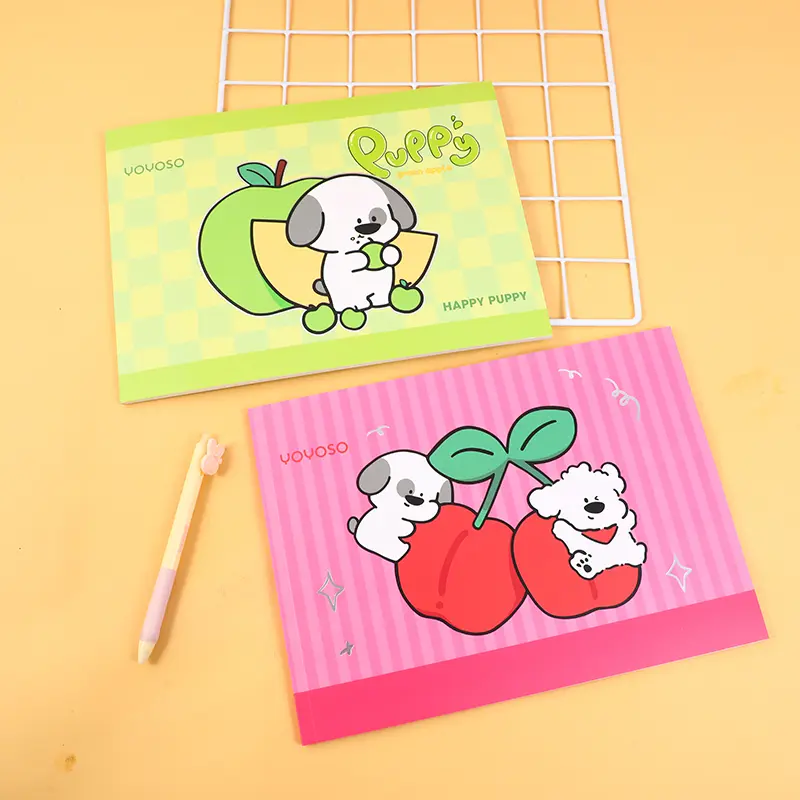 Colourful fruity papi dog drawing book A