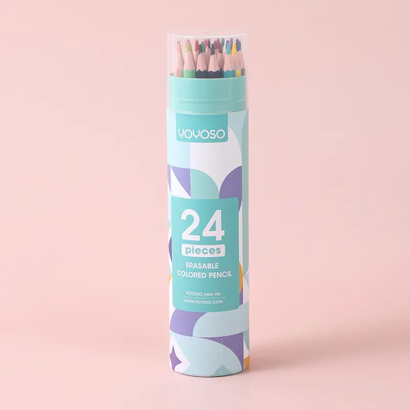 24 colors barrel packed colored pencil w