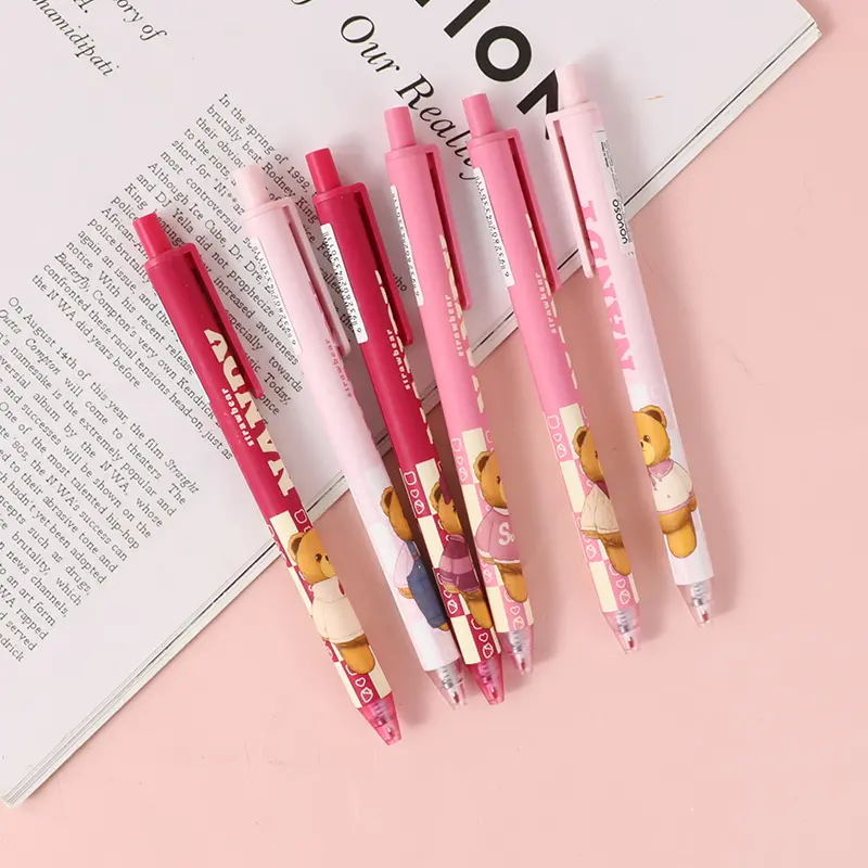 Nandy bear ST nib retractable gel pen-bl