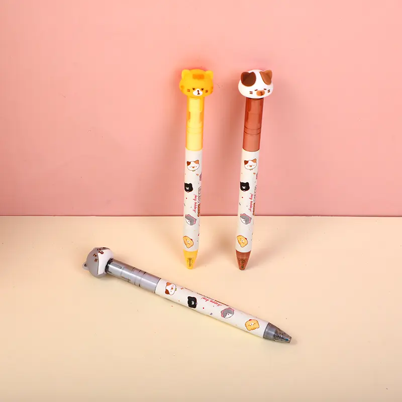 Cat diary decompression gel pen-blue