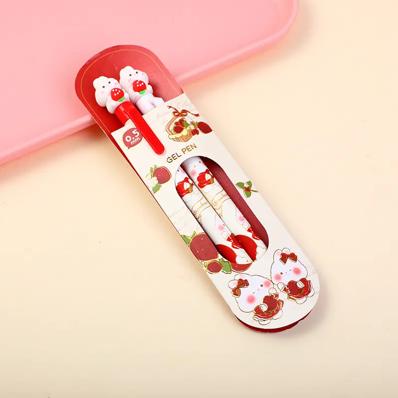 Sweet bunny strawberry gel pen 2pcs-blue