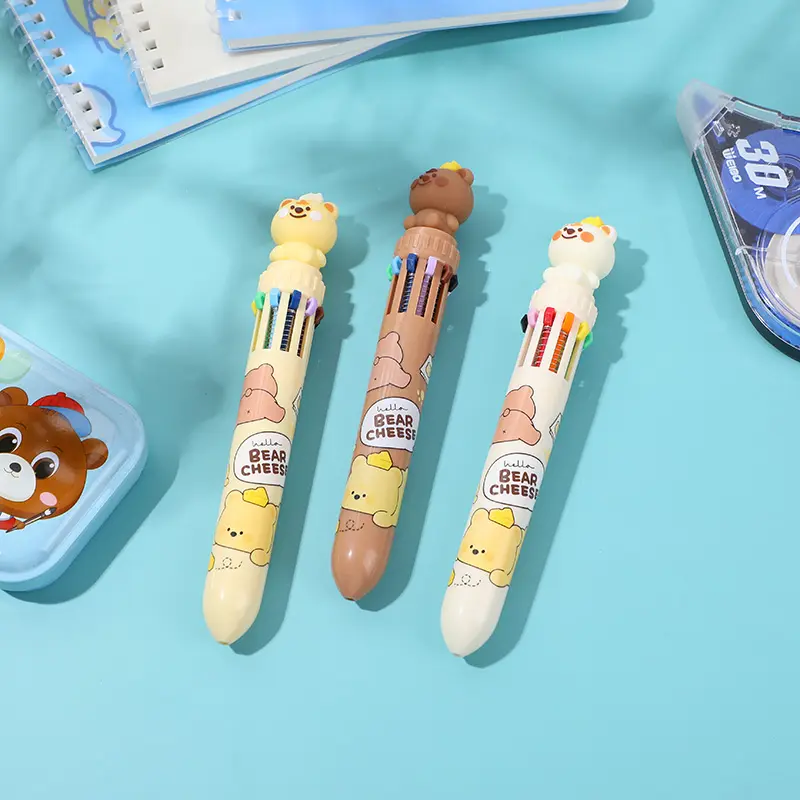 Bear cheese ten-color ballpoint pen