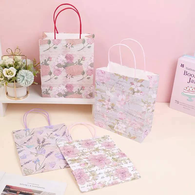 Flowers blossoming vertical kraft paper 