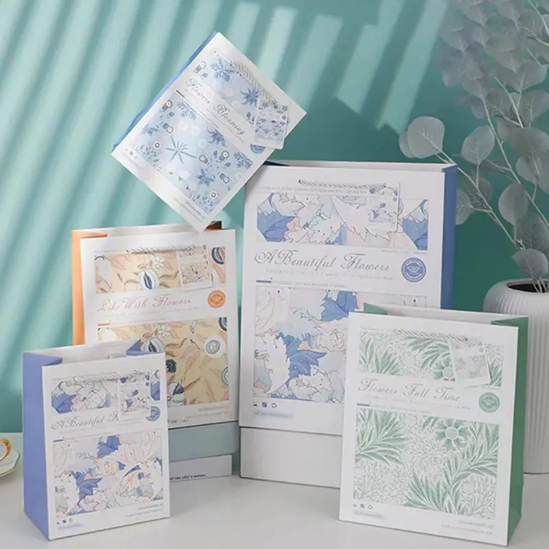 Flower romantic vertical gift bag-L