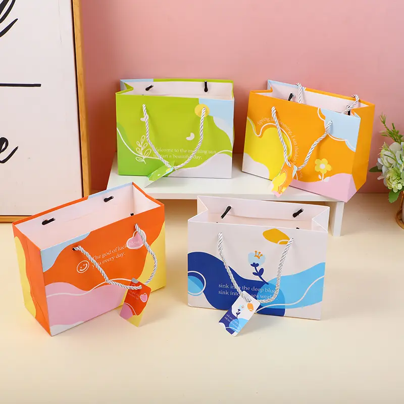 Bright color simple horizontal gift bag-
