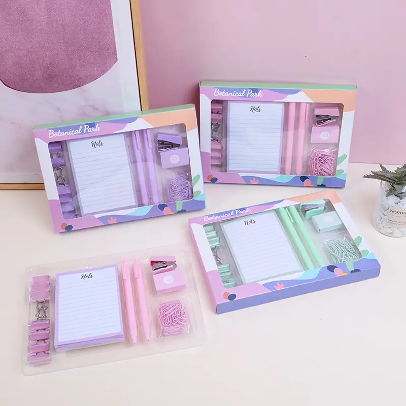 Macaron colour stationery set