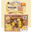 Bear cheese sharing bagged eraser
