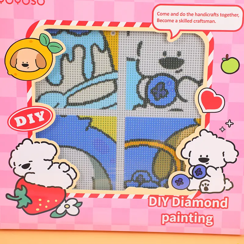 Colourful fruity papi dog diamond painti