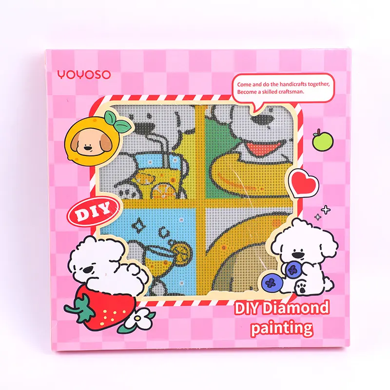 Colourful fruity papi dog diamond painti