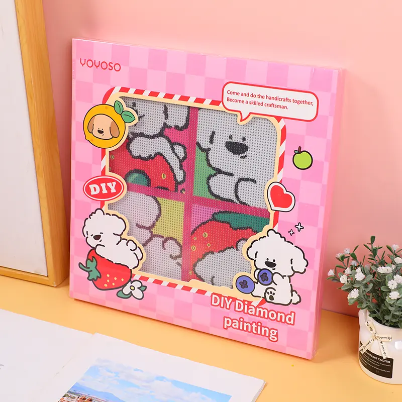 Colourful fruity papi dog diamond painti