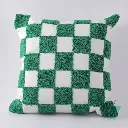 Cotton canvas towel embroidered throw pillow-checkerboard
