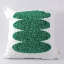 Cotton canvas towel embroidered throw pillow-green pattern