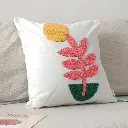 Cotton canvas towel embroidered throw pillow-one flower