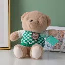 Green checkered sweater bear plush doll-