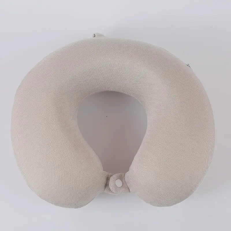 Ice silk solid colour U-shaped pillow - beige