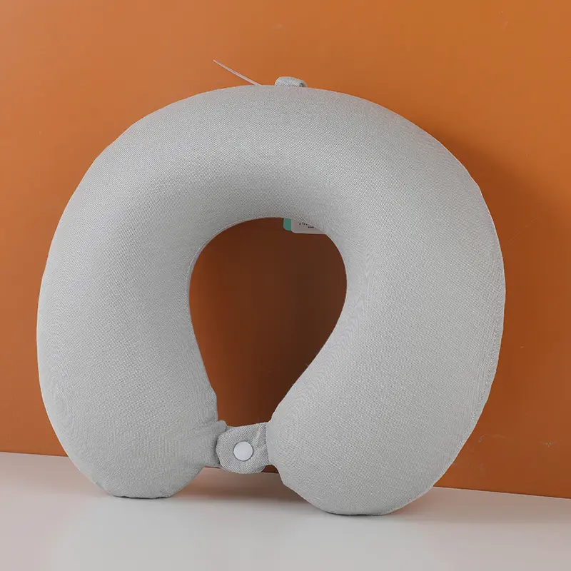 Ice silk solid colour U-shaped pillow - grey