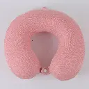 Ice silk solid colour U-shaped pillow - pink