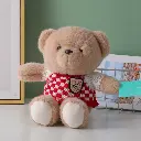 Red checkered sweater bear plush doll-22