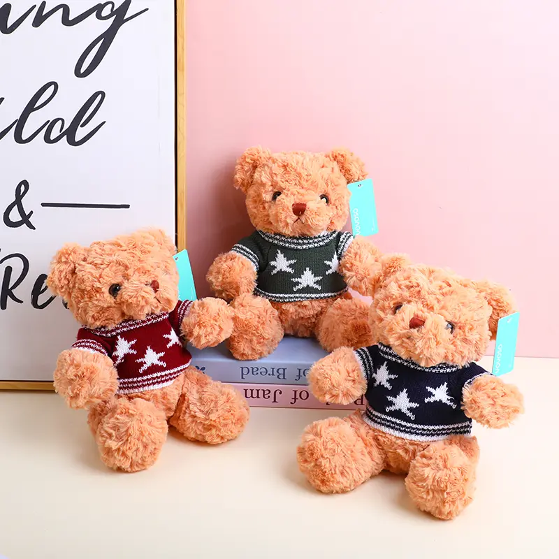 Red pentagram sweater bear plush doll-23