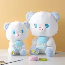 Sitting fruit bear with milk plush doll-
