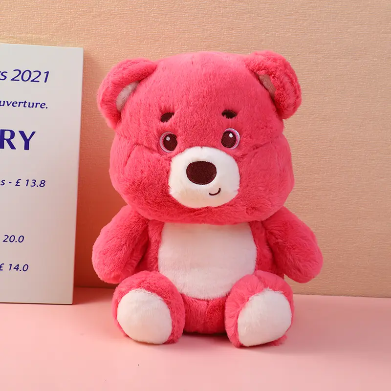 Sitting pink bear plush doll-30cm