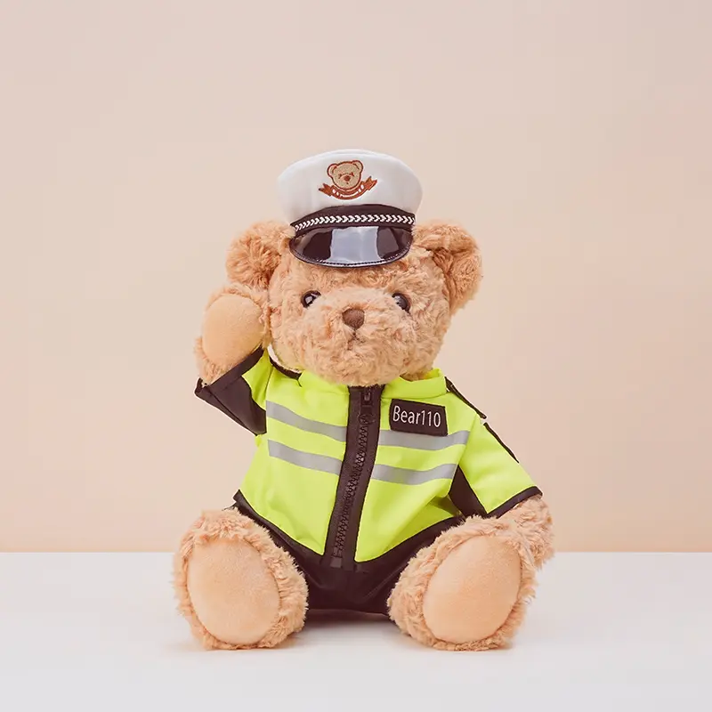 Traffic police little bear plush doll-25