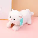 White lazy lying cat plush doll-25cm