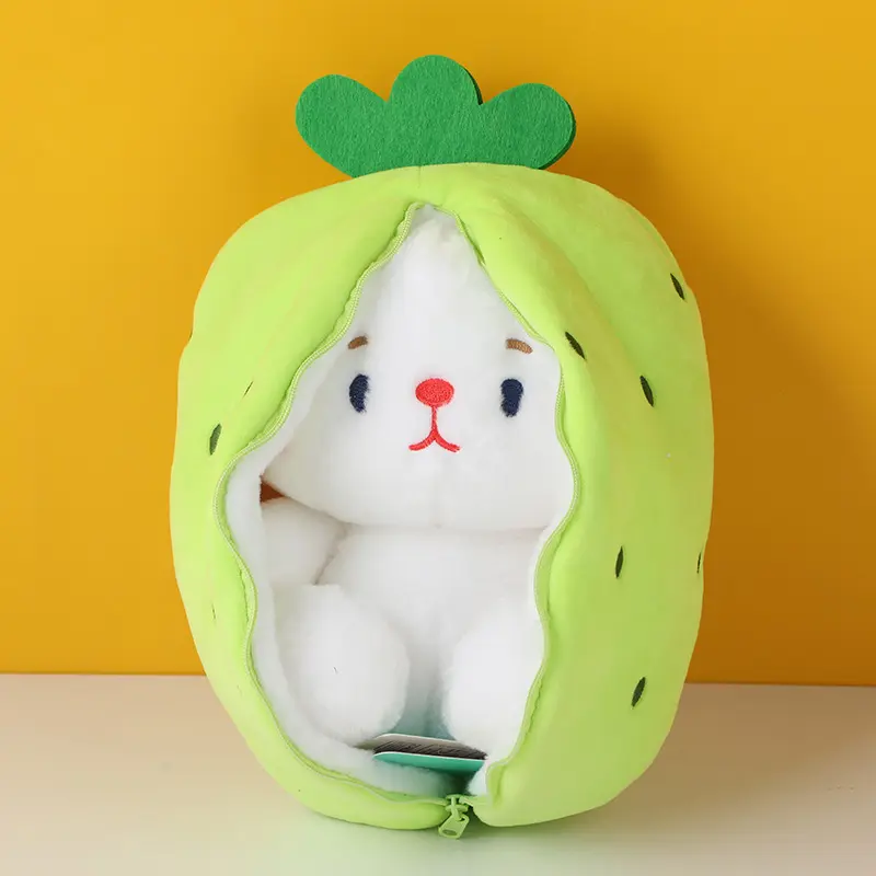 Fruit transform strawberry stuffed doll-