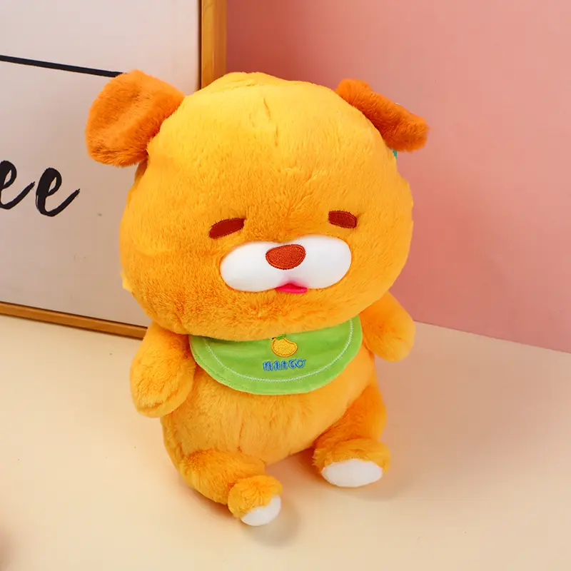 Sitting mango puppy 30cm-bib style plush