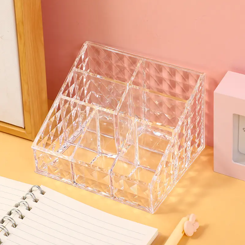 Diamond pattern surface cosmetic storage box