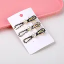 Pearl figure-eight alloy hair clip-3pcs