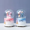 Walk with you automatic snow spraying crystal ball with light #100