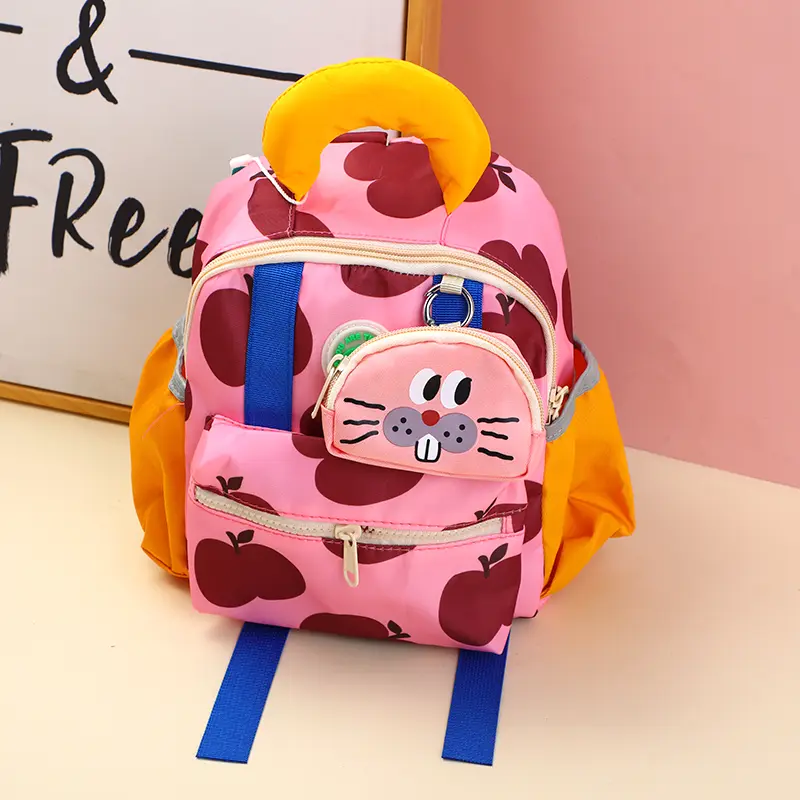 Cartoon animal children's backpack-pink