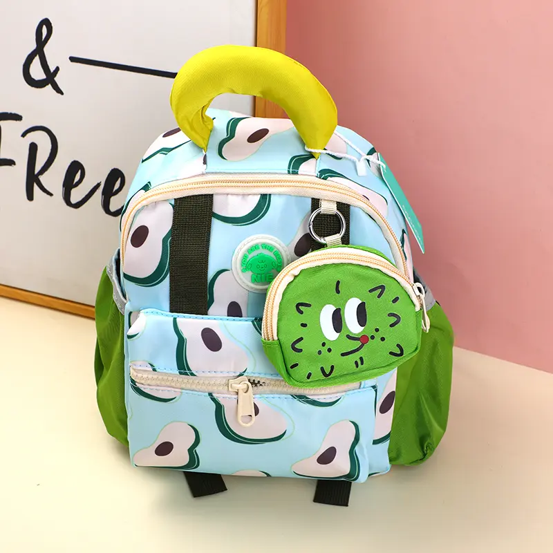 Cartoon animal children's backpack-green