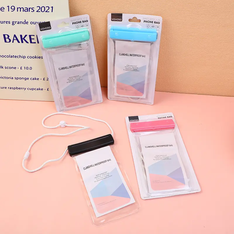 Triple foldable flip type transparent waterproof phone bag