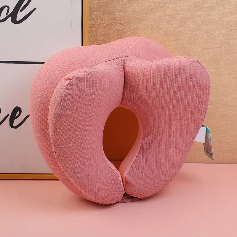 Multifunctional U-shaped nap pillow - pink