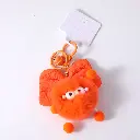 Rabbit hair ball with bowknot plush key chain