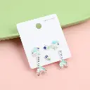 Blue stars stud earrings-3 pairs
